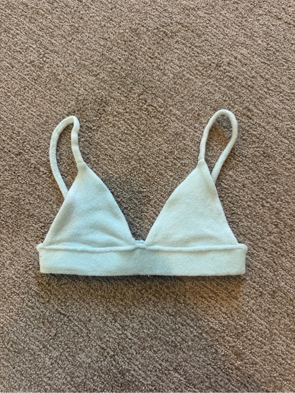 Frankie’s bikini light blue terry cloth bikini top size XS